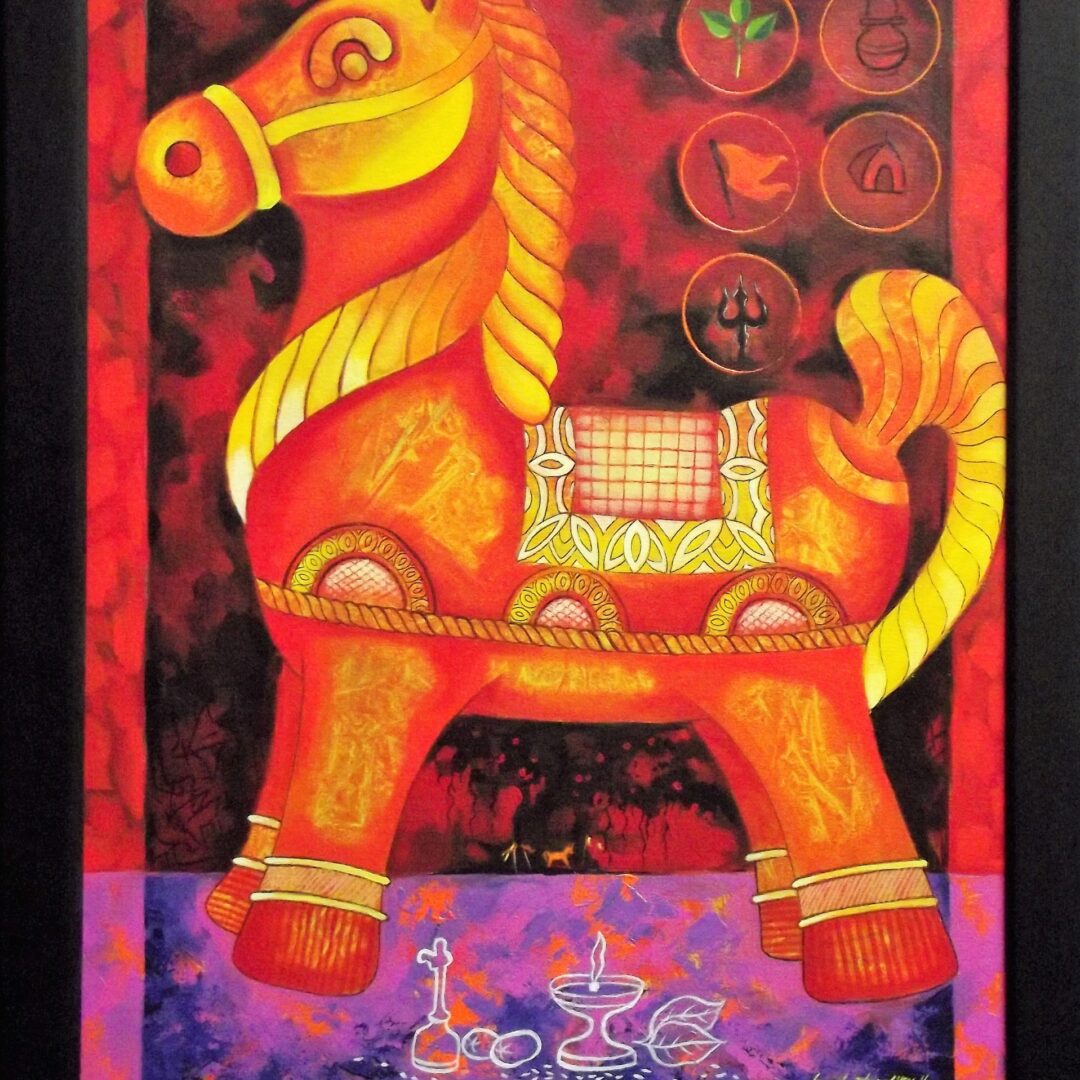 red horse painting
