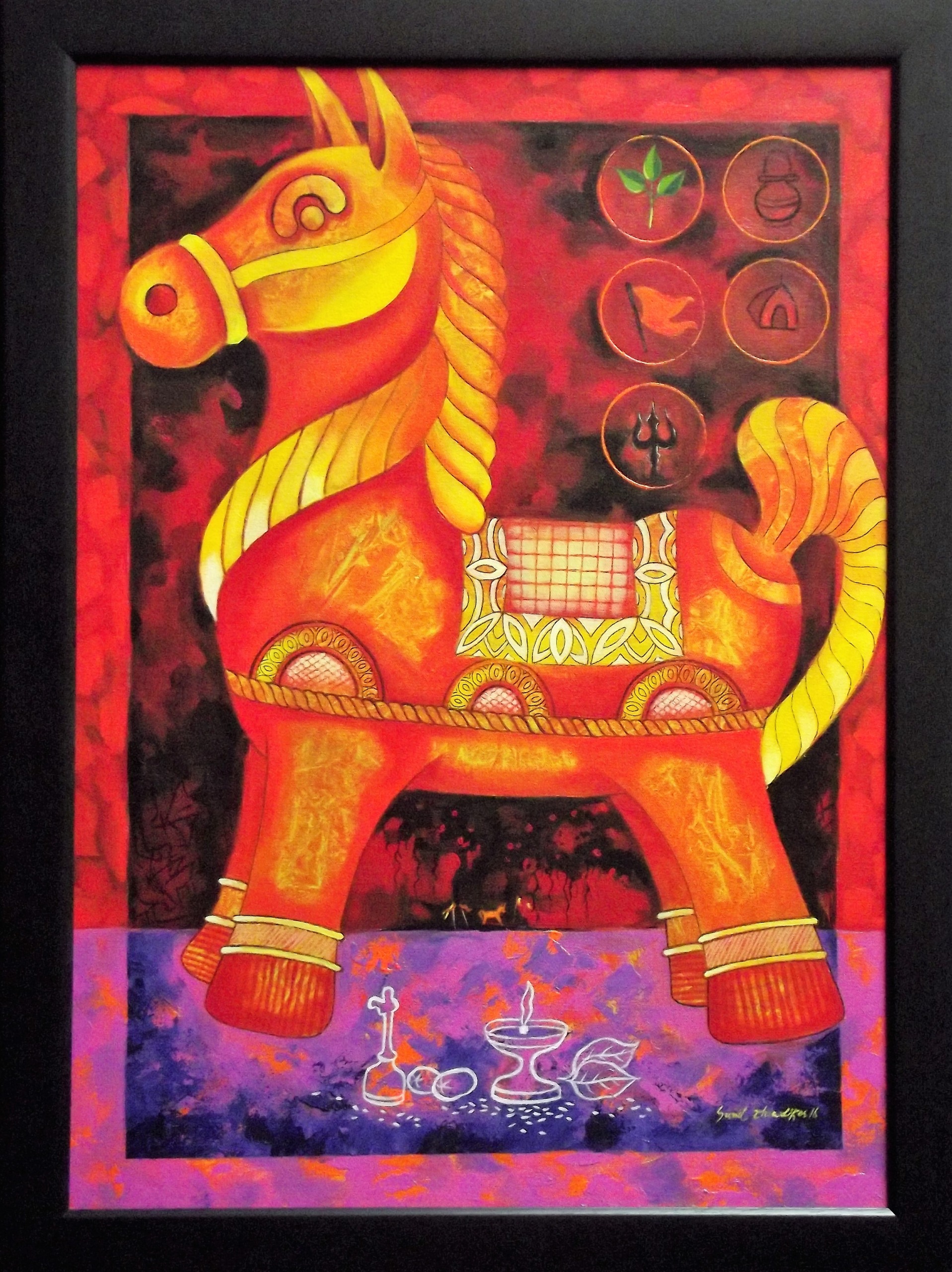 red horse painting