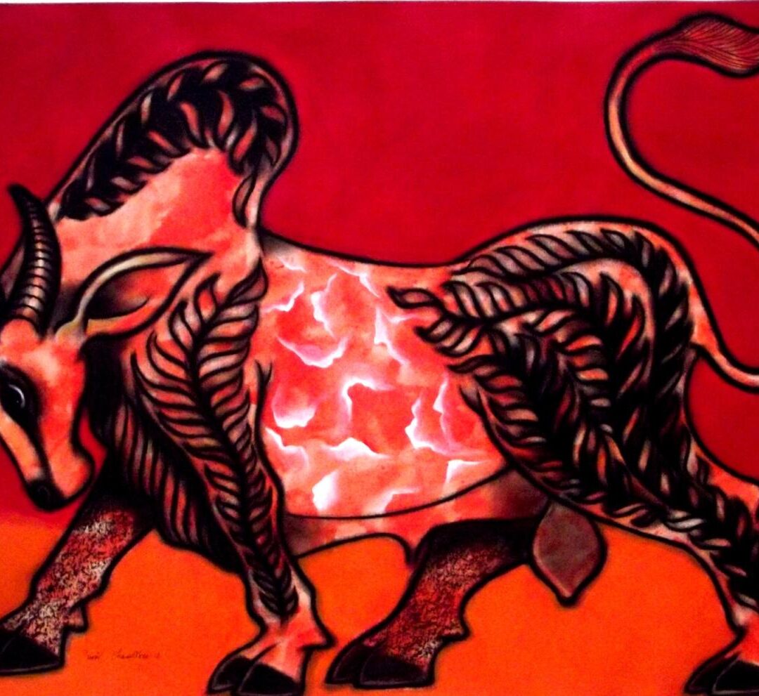 art paintings for sale , artwork for sale , art galleries delhi bull art painting