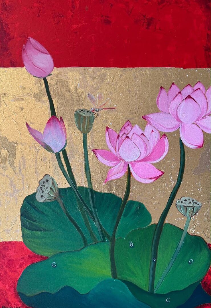 Rising-Grace Rising grace - red background by Artist Bhavana Sagar
