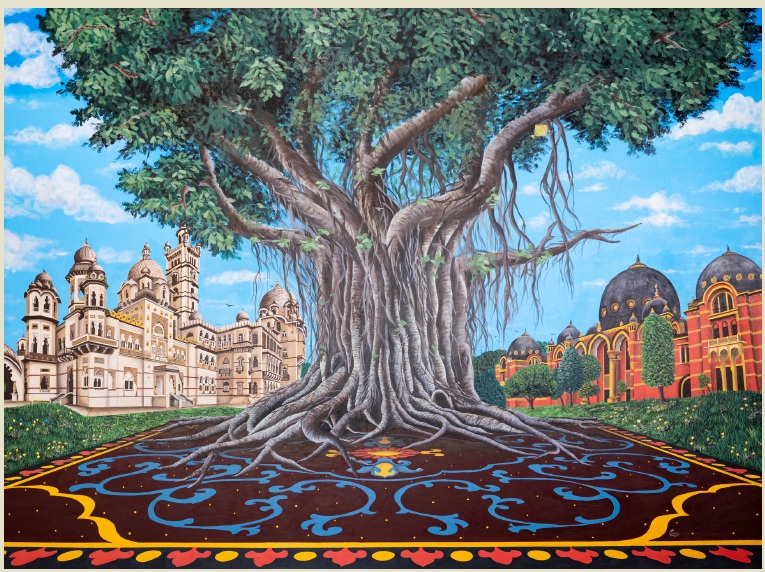 Soul of Baroda The Soul of Baroda A banyan stands timeless at the heart of the Vadodara city, in India. Its roots hold the memories of heritage and history. Its branches reach toward art, dream, and knowledge. This is the place where Chetan began his journey towards art.